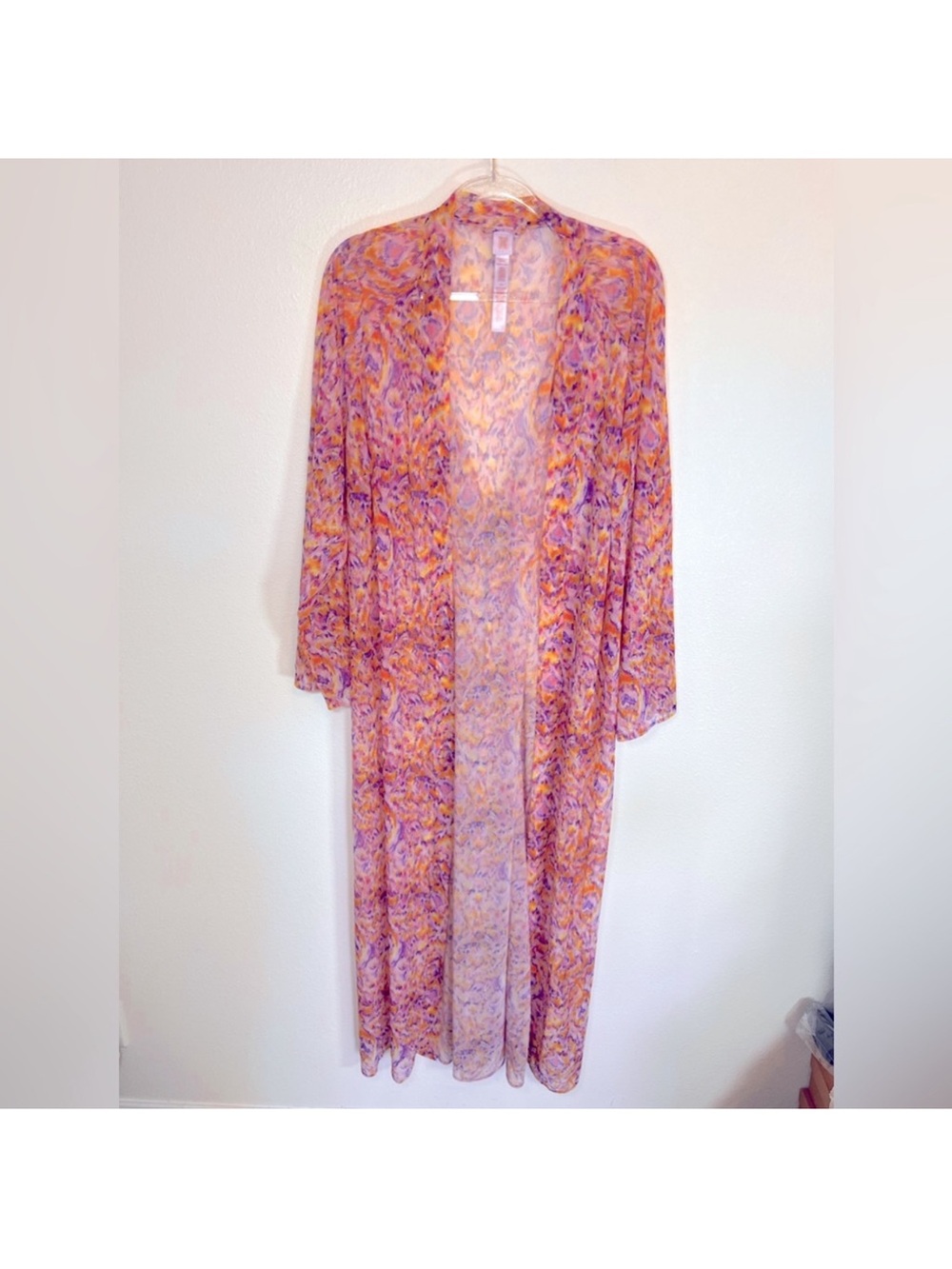 Savage x Fenty Floor Length Back Crisscross Tie Sheer Mesh Robe Size Xl/1X - Picture 3 of 10